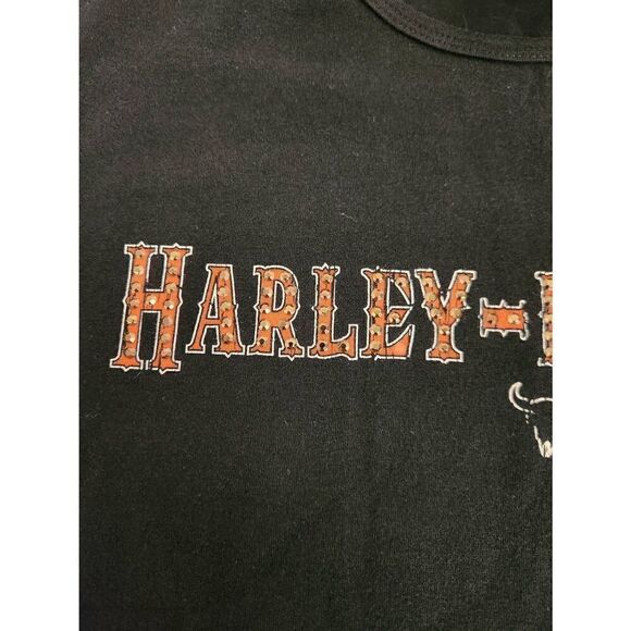 Harley-Davidson XL Black t-shirt with Harley-Davidson in orange with bling on th - Picture 4 of 7